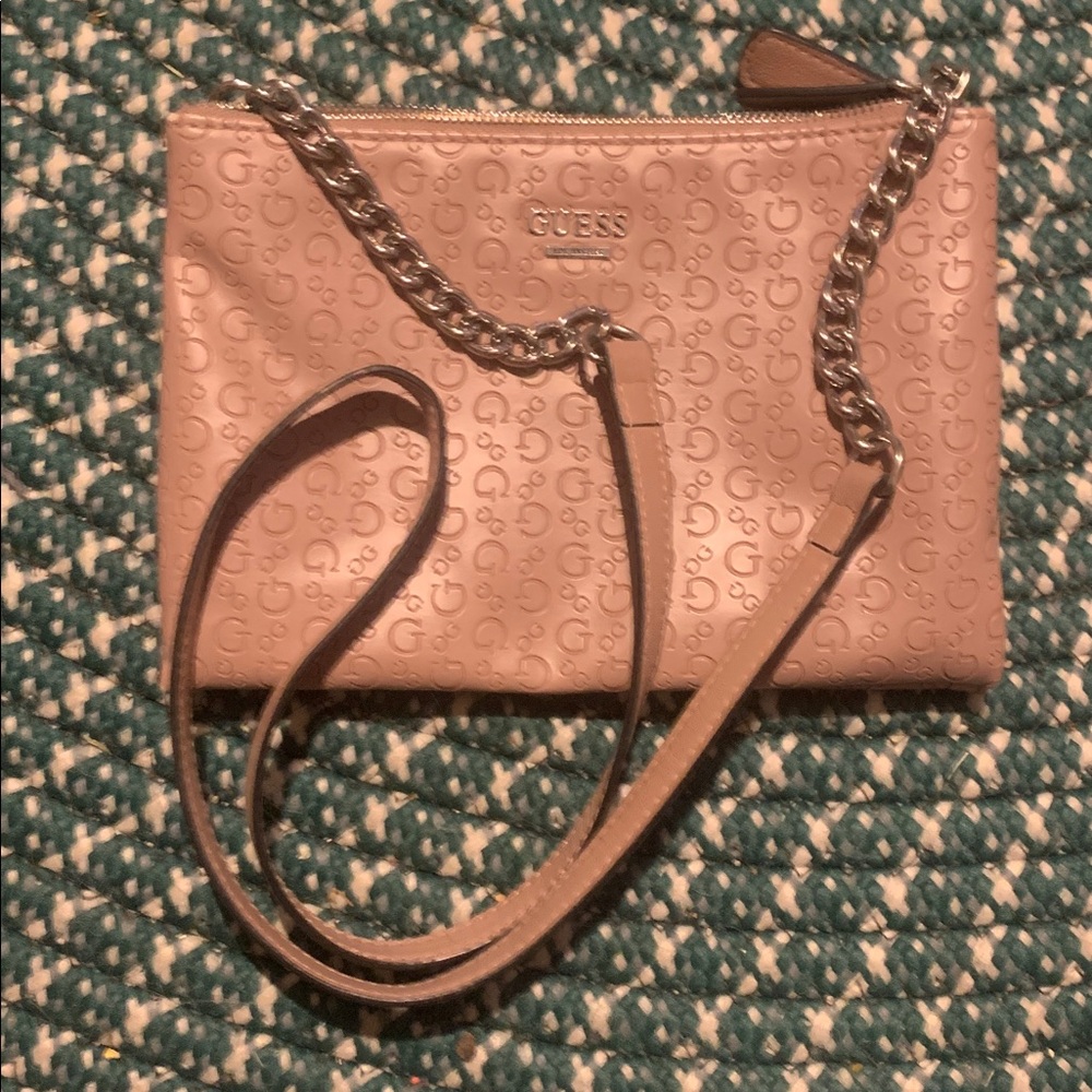 Guess Pink Crossbody Bag with Chain Strap